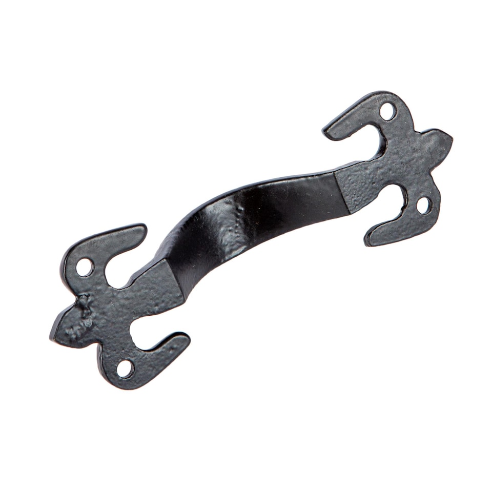 image 1 of Hammer & Tongs Rustic Fleur De Lis Door Handle - H105mm - Black | Black | Black