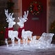 image 2 of Neo 120 Indoor Outdoor LED Light Up Reindeer and Sleigh Christmas Decoration Festive Display with Dual Light Effects Timer Red Scarves Weatherproof Frame 5m Lead Wire
