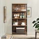 image 8 of Industrial 4 Tier Bookcase Storage Cabinet Rustic Brown Brown | One Size