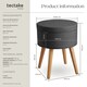 image 6 of Stool Yara - round, padded, with storage space, linen look | Grey | dark grey | 42,50 x 42,50 x 45,50 cm | 1