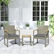 image 8 of Outsunny 3-Piece Rattan Bistro Set with Acacia Wood Table, Grey