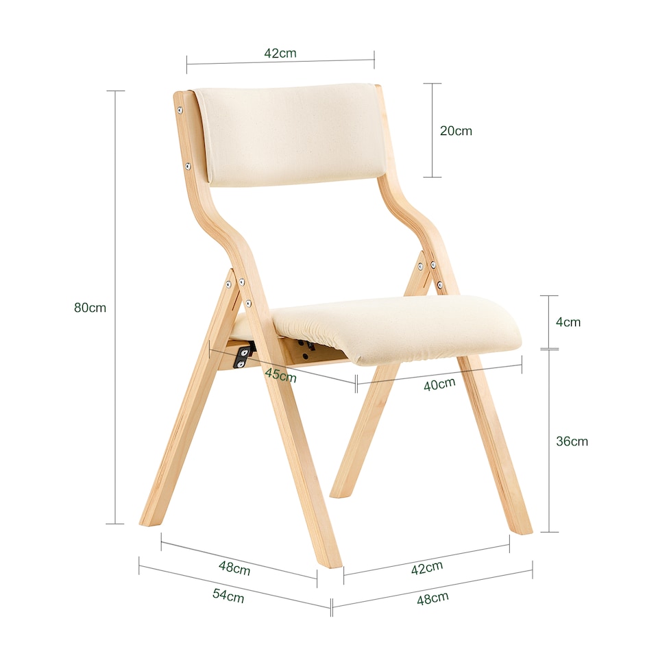 image 1 of SoBuy FST40-W,Folding Dining Chairs Wooden Padded Chair with Backrest