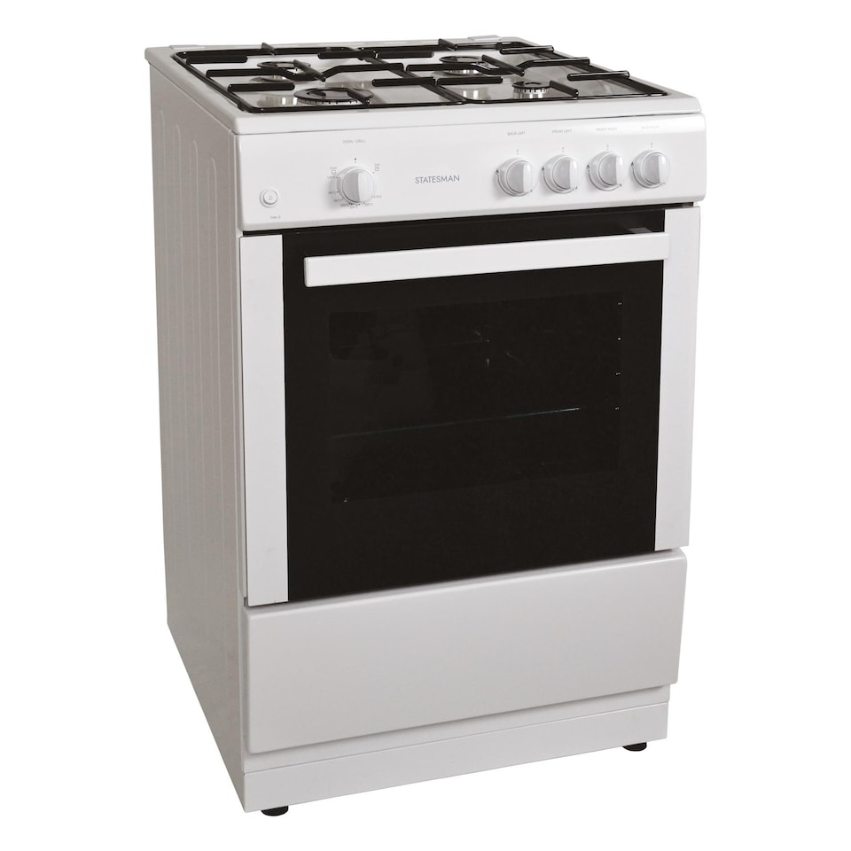 image 1 of Statesman MAXI60GSF Single Cavity Gas Cooker, Integrated Grill, 60cm, White