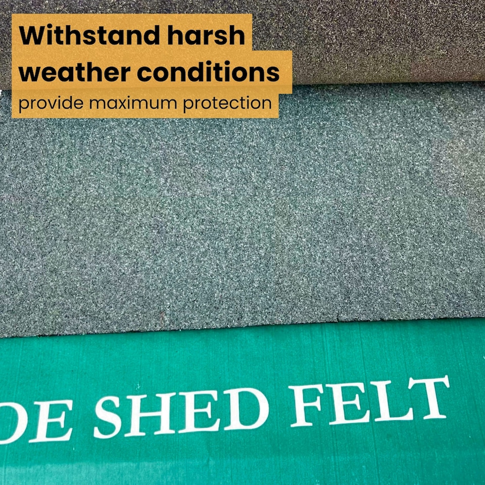 image 1 of NOVECRAFTO Standard Grade Shed Roof Felt – Heavy-Duty Mineral Roofing Felt for Sheds, Summerhouses & Kennels – Durable, Weatherproof Covering Green | 10m x 1m