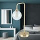 image 4 of First Choice Lighting Toner Satin Brass with Clear Glass Globe Table Lamp Bronze | Clear