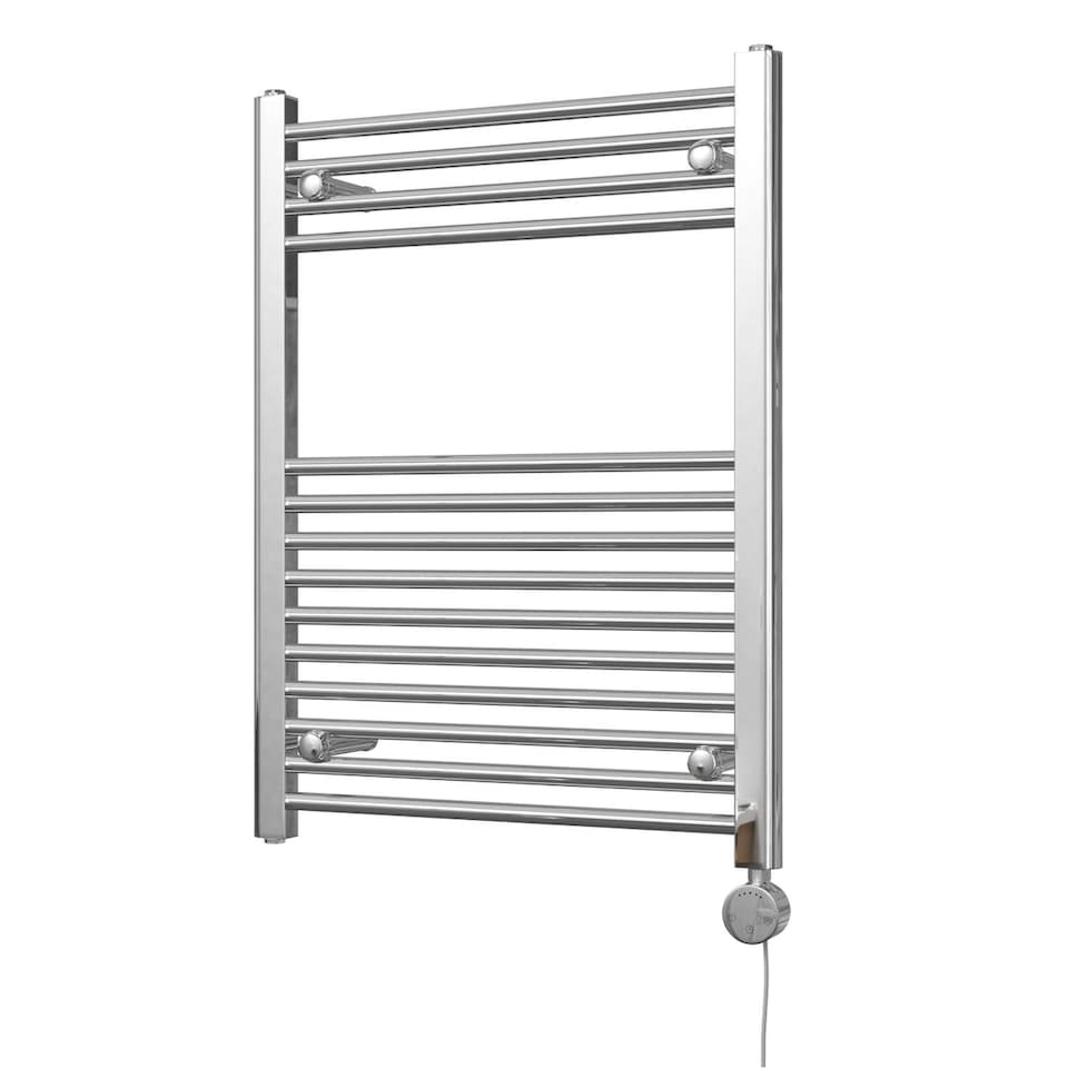 image 1 of Zennor - Chrome Electric Towel Rail H800mm x W600mm Straight 200w Thermostatic