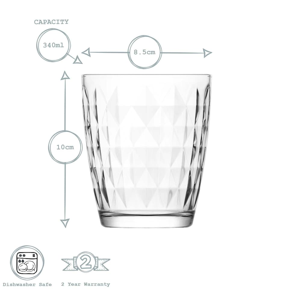 image 1 of LAV Artemis Water Glasses - 340ml - Clear - Pack of 6 Clear