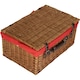 image 3 of 56cm Double Steamed Wicker Picnic Basket with Lining Red | Red | One Size