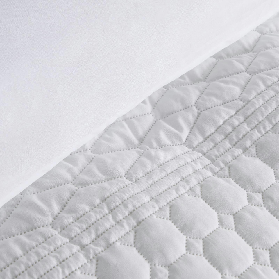 image 1 of OHS Geometric Tribal Embossed Textured Duvet Bedding Set, King - White