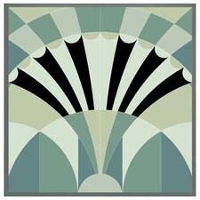 Green geo arches (Picutre Frame) Grey | XS