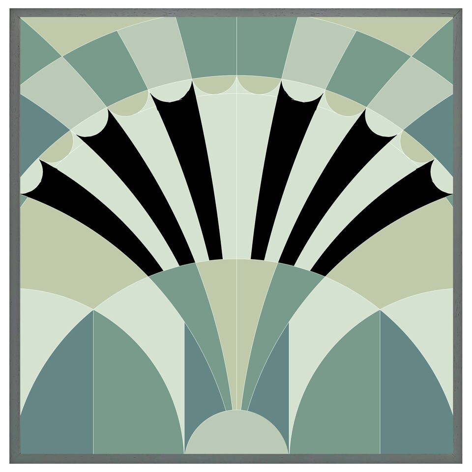 image 1 of Green geo arches (Picutre Frame) Grey | XS