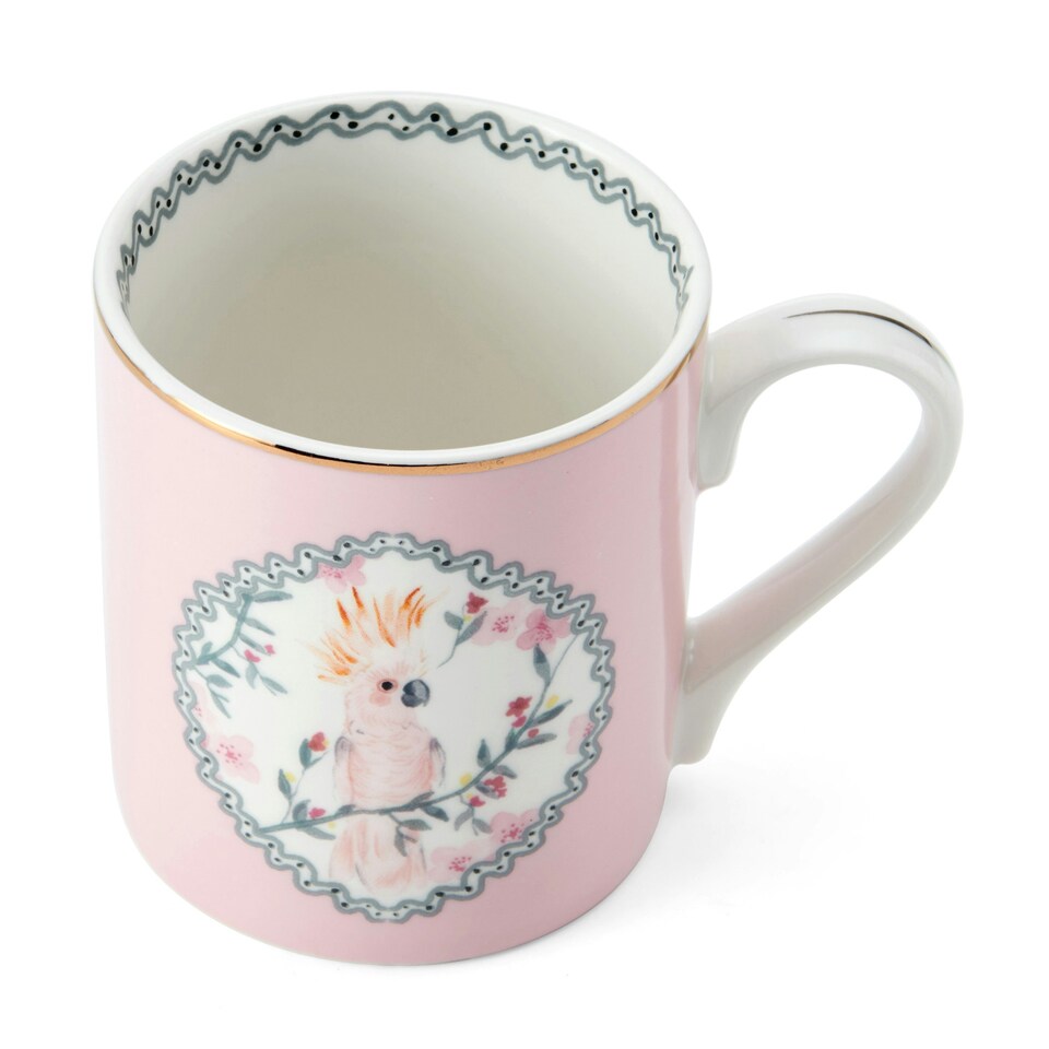 image 1 of Mikasa Cockatoo Straight-Sided Porcelain Mug, 280ml Pink