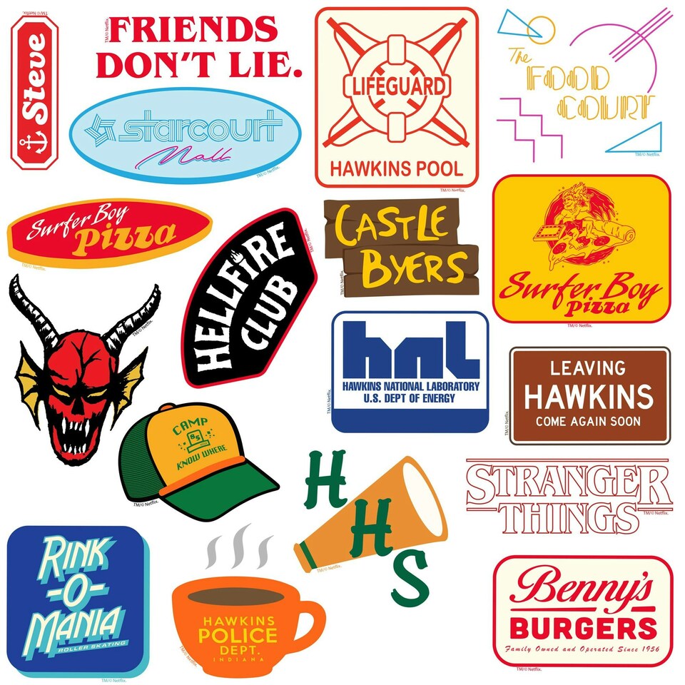 image 1 of Stranger Things Assorted Designs Stickers (Pack of 50) - Multicoloured - One Size
