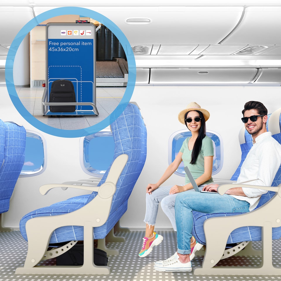 image 1 of Cabin Pro 'Stride' 40x30x20cm Wizz Air Cabin Bag Underseat Backpack for Travelling TSA Approved Lock Expandable Backpack - Carry on Luggage | Black | 1