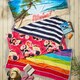 image 10 of Nautical Striped Beach Towel 70 x 140cm - 100% Cotton Multi | Rainbow Stripe | One size