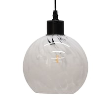 Confetti - Glass Globe with Black Pendant Fitting