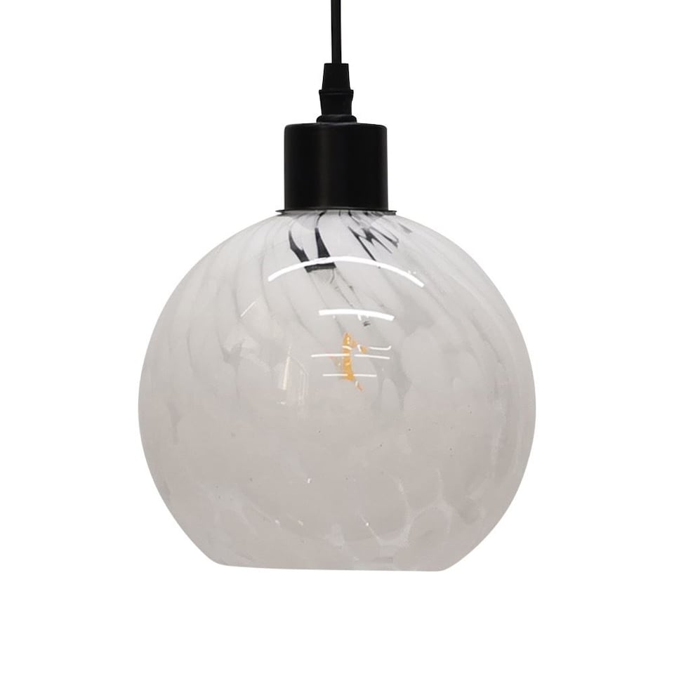 image 1 of Confetti - Glass Globe with Black Pendant Fitting