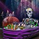 image 3 of Day of the Dead Inflatable Skeleton Coffin Drinks Cooler – 43"x31" Purple Party Decor