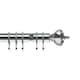 image 1 of 35mm Fixed Length Metal Curtain Pole Set Chrome Vienna Finial 80cm | Silver | Silver