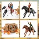 image 4 of Wild West Cowboy Toy Set with Horses Stagecoach and Accessories