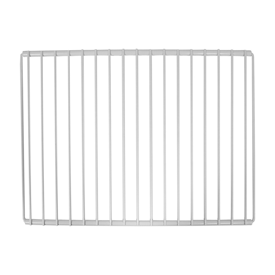 image 1 of SPARES2GO Universal Large Fridge Freezer Shelf Adjustable White Plastic Coated Extendable (Pack of 2 Shelves) White