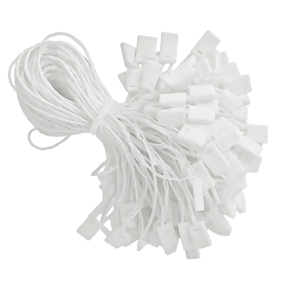 image 1 of 7 Inch Plastic String Tags, Nylon Label Snap Lock - 100pcs