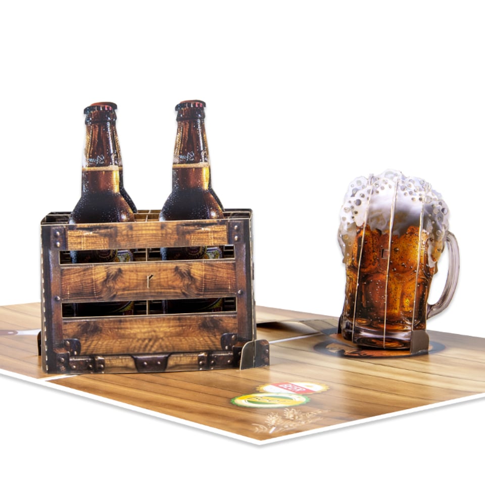 image 1 of Raise a Toast Cheers to You 3D Beer Pop Up Celebration Greeting Card
