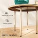 image 5 of Outsunny Round Small Garden Table with Faux Marble Glass Top, Beige 