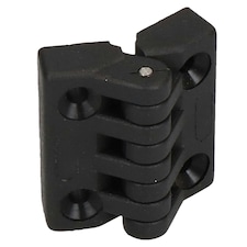 Black Polyamide Hinge Reinforced Plastic 39x39mm Italian Made Industrial Quality Black
