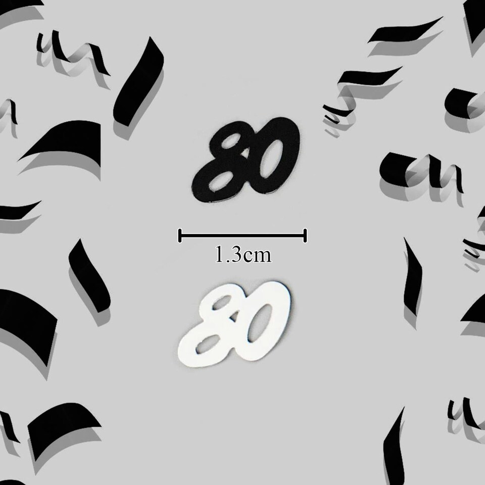 image 1 of 4 x 14g 80th Black Happy Birthday Confetti