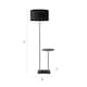 image 6 of ValueLights Large Matt Black Curved Stem Marble Floor Lamp Coffee Table Light - Black Shade + LED Bulb | Black