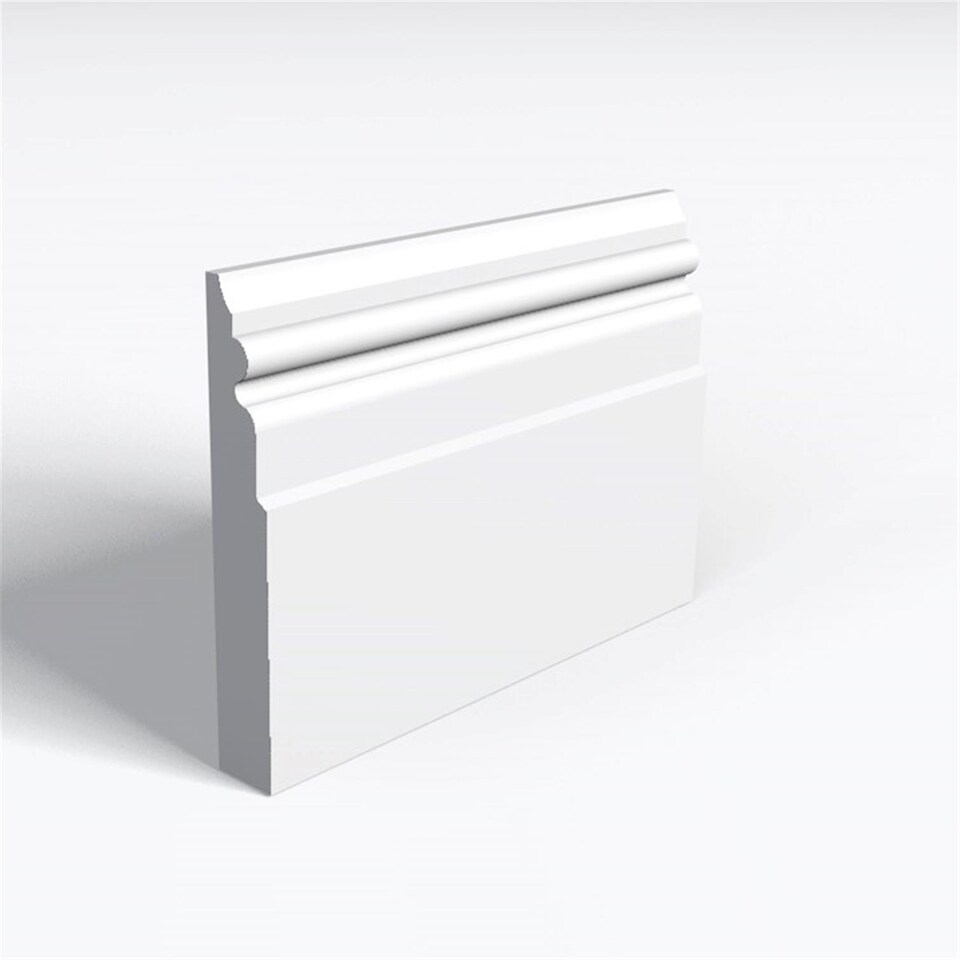Pack of 20 (Total 20 Units) - Moisture Resistant MDF Primed Empire Skirting Board - 25mm (T) x 119mm (H) x 3050mm (L)