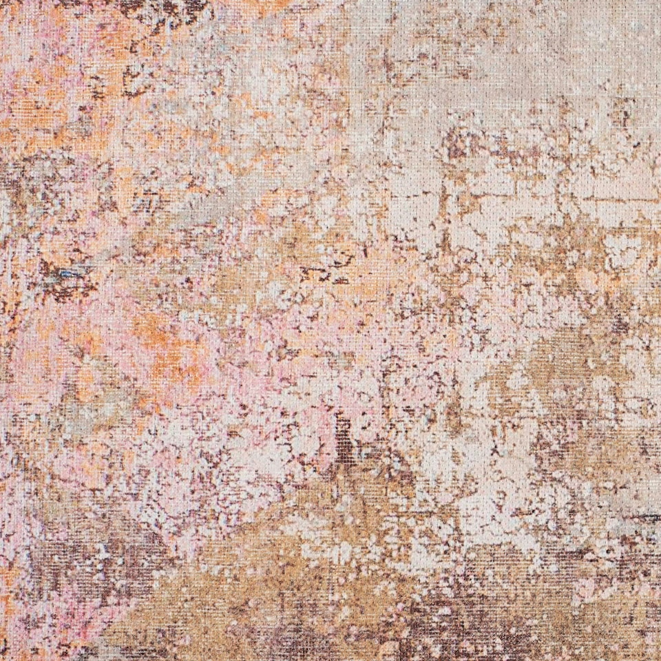 image 1 of KUKOON Pastel Multicolour Distressed Abstract Non Slip Washable Low Pile Rug 60cm x 110cm | Multi