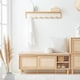 image 2 of SoBuy Wooden Shoe Storage Bench with Seat Cushion, Natural, 47.6x13.8x19.3 in, 20.6 kg - FSR163-N