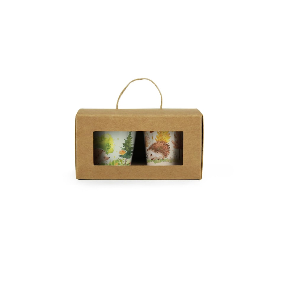 image 1 of Seasonal Hedgehogs Ceramic Egg Cups - Set of 2