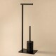 image 2 of Cosmic Toilet Brush Holder with Durable Stainless Steel, Matt Finish Black