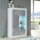 image 2 of Display Cabinet 93cm Grey Gloss Doors White Matt Body Free LED | White | Grey
