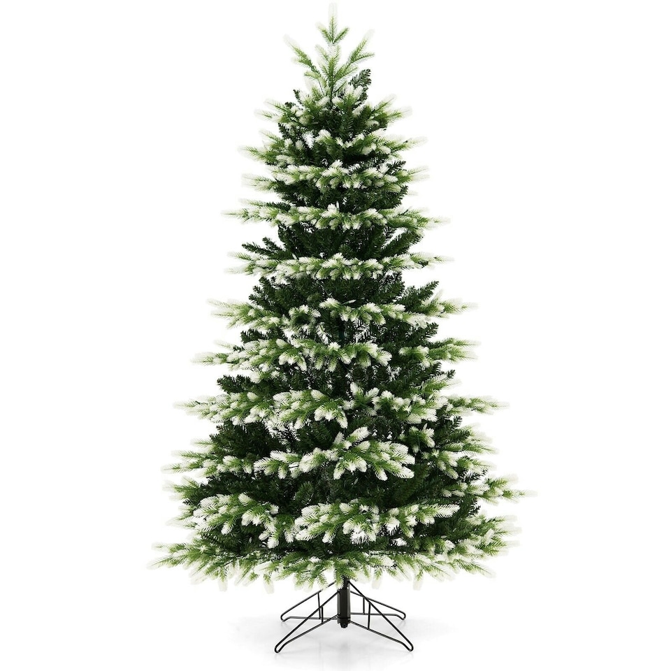 image 1 of COSTWAY 6FT Pre-Lit Artificial Christmas Tree with 350 LED Lights | Green | 6ft