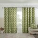 image 5 of Esher Eyelet Curtains - Green - 168cm x 183cm