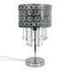 image 3 of ValueLights Enna Silver Moroccan Style Bedside Table Lamp with Acrylic Jewel Droplet Drum Lampshade - Bulb Included