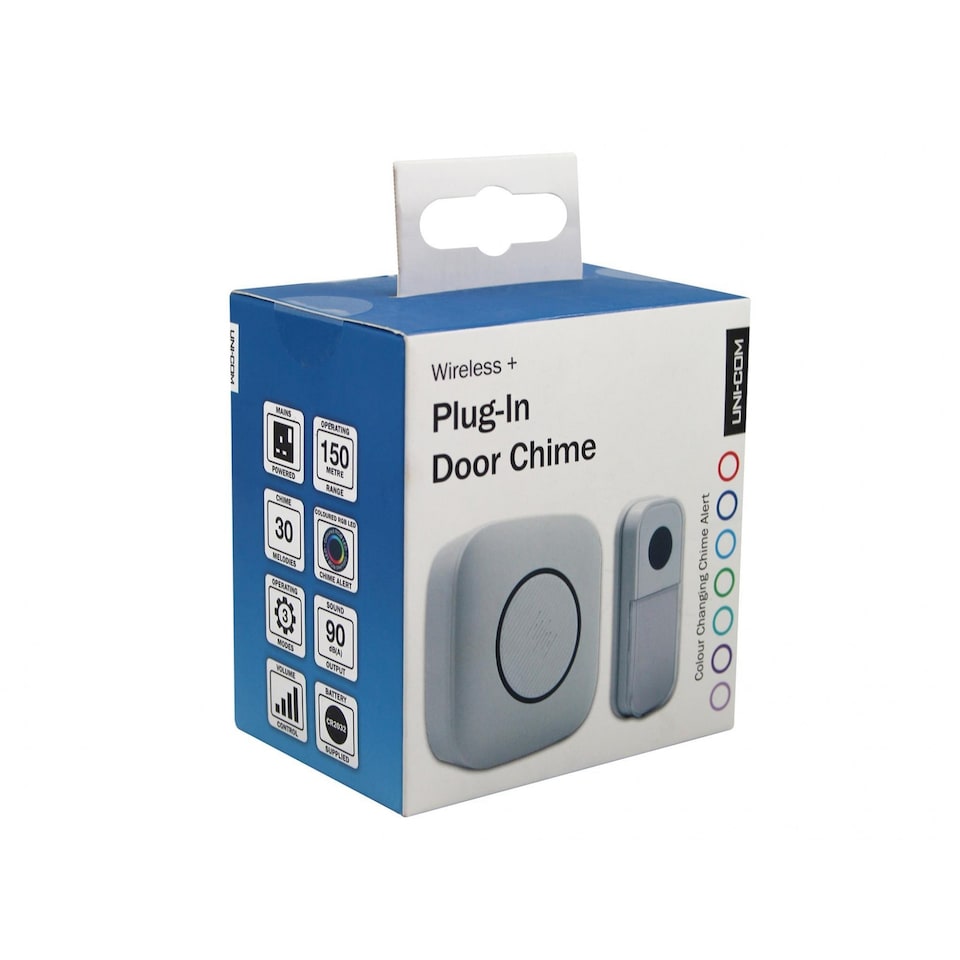 image 1 of Uni-com Plug-in Door Chime (UK Plug) | Multi | Multi Colour | One Size | 1