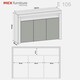 image 7 of Sideboard 155cm Grey Gloss Doors White Matt Body Free LED Shelf | White | Grey