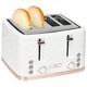 image 1 of HOMCOM Toaster with 4 Slot, 7 Browning Levels, 1600W, White Ripple White