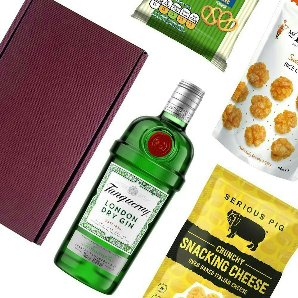 image 1 of Tanqueray London Dry Gin Nibbles Hamper 70cl 41.3% abv