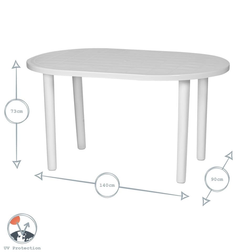 image 1 of Resol Gala 4 Seater Garden Dining Set - White | White | White
