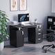 image 1 of Vida Designs Otley 3 Drawer Computer Desk Home Office Workstation, Black