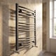 image 4 of Balterley Contemporary Heated Vertical Towel Rail with Curved Rails, 1051 BTU Bathroom Radiator | Grey | Anthracite | 1