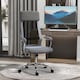 image 2 of Vinsetto Office Chair, Ergonomic Desk Chair, High Back Computer Chair with Adjustable Height, Swivel Rolling Wheels, Mesh Back and Linen-Feel Fabric Seat for Home and Study, Grey