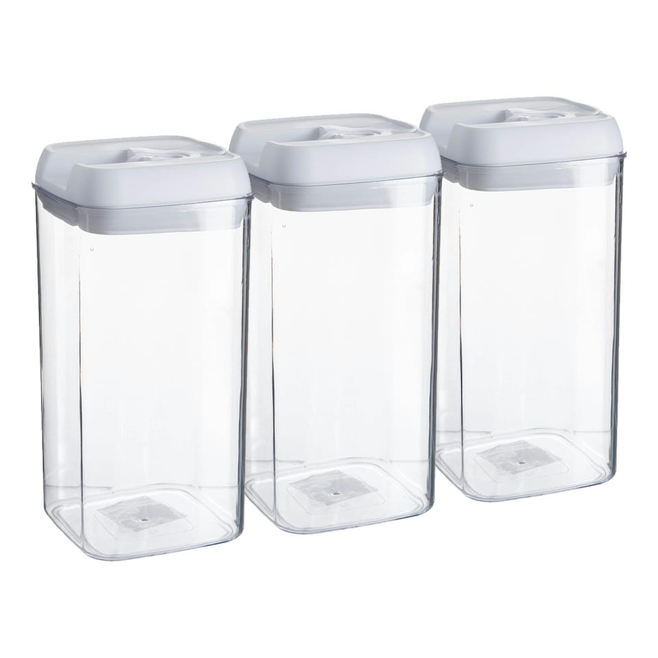 image 1 of Argon Tableware Flip Lock Plastic Food Storage Containers - 1.2 Litre - White - Pack of 6