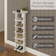 image 3 of Neo White 7 Tier Wooden Shoe Rack Slim Narrow Storage Cabinet Space-Saving Entryway Bedroom Wardrobe | White